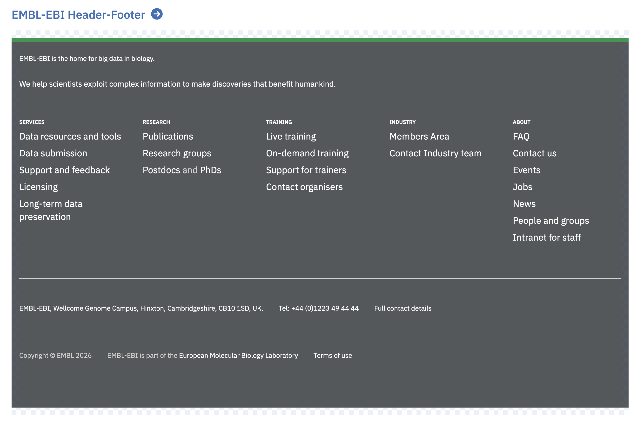 EMBL-EBI footer example